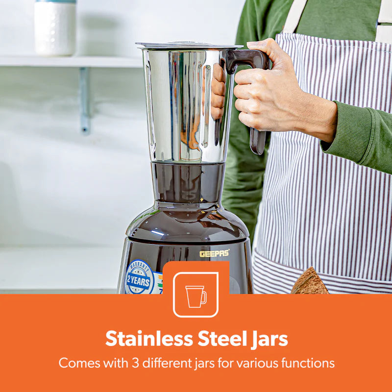 Geepas GSB44086 3-in-1 Mixer Grinder 750W 2 Years Warranty