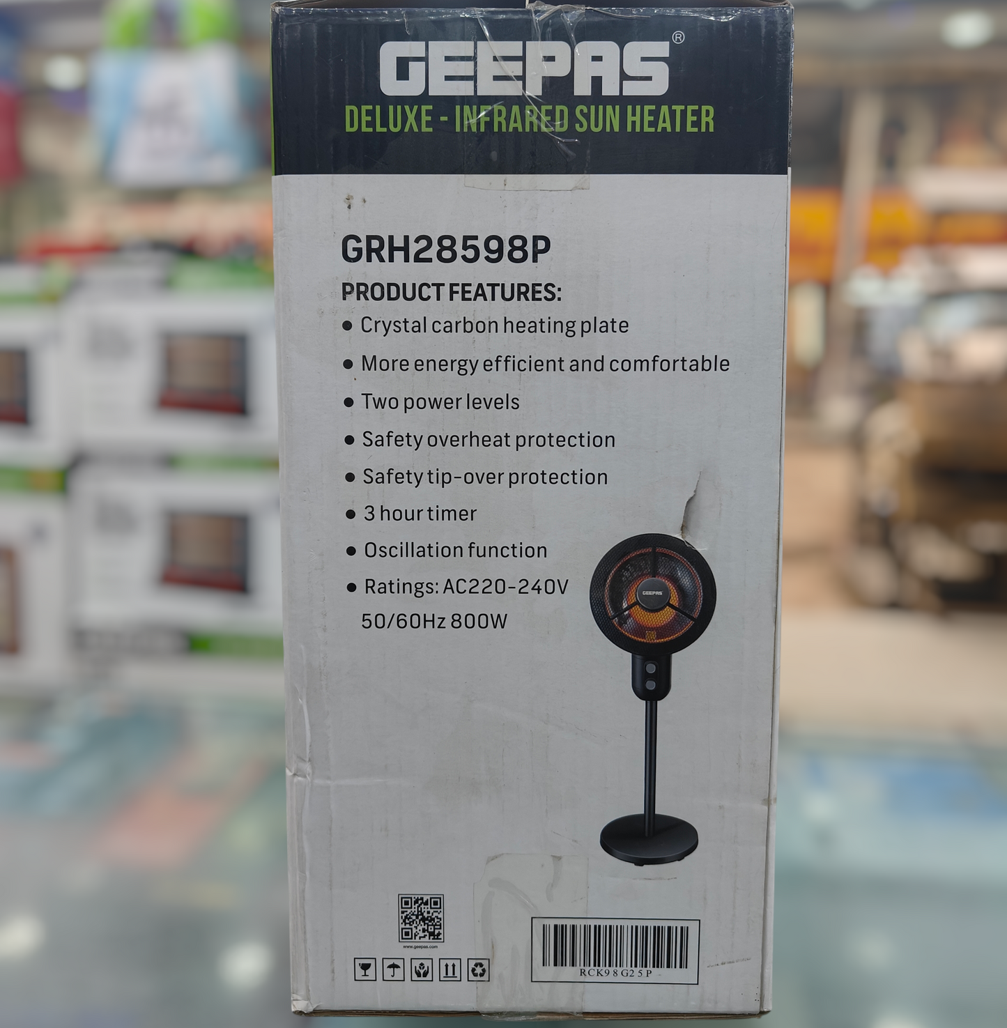 Geepas infrared pedestal sun heater GRH 28598p