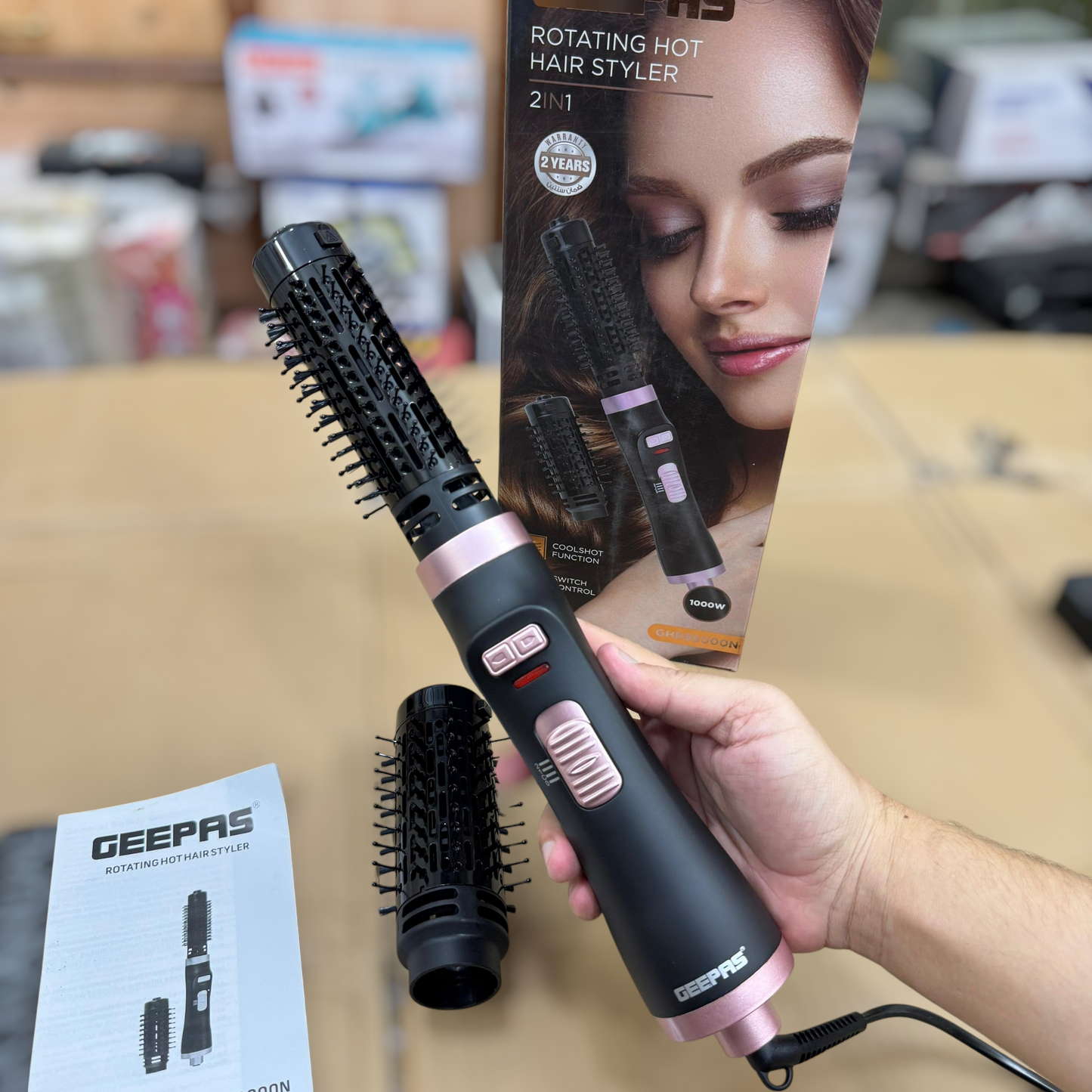 Geepas rotating hot hair styler GHR 86000N ( hair dryer)