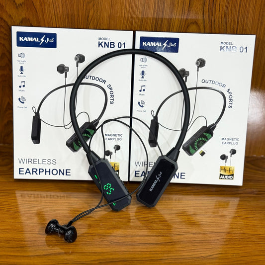 Wireless Sports Neckband Changer Compatible with Android/iOS (Black)