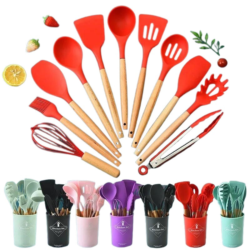 Lot imported 12pcs Silicone Kitchen Spoon