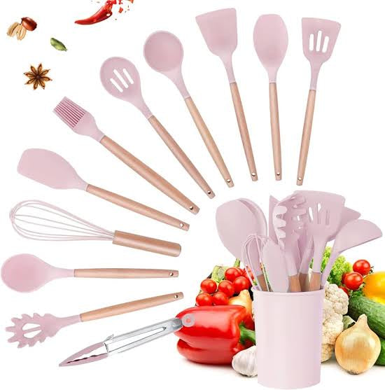 Lot imported 12pcs Silicone Kitchen Spoon