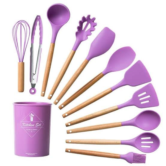 Lot imported 12pcs Silicone Kitchen Spoon