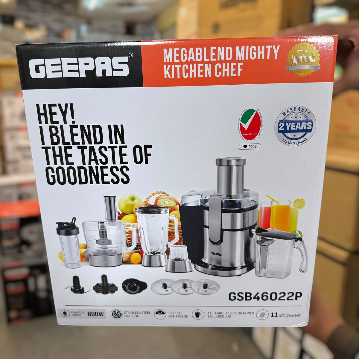 Geepas Megablend Mighty Kitchen Chef Food Factory GBS 46022 P