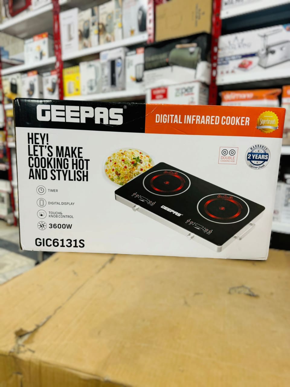 GEEPAS 3600W Double Digital Hot Plate-6131 infrared cooker