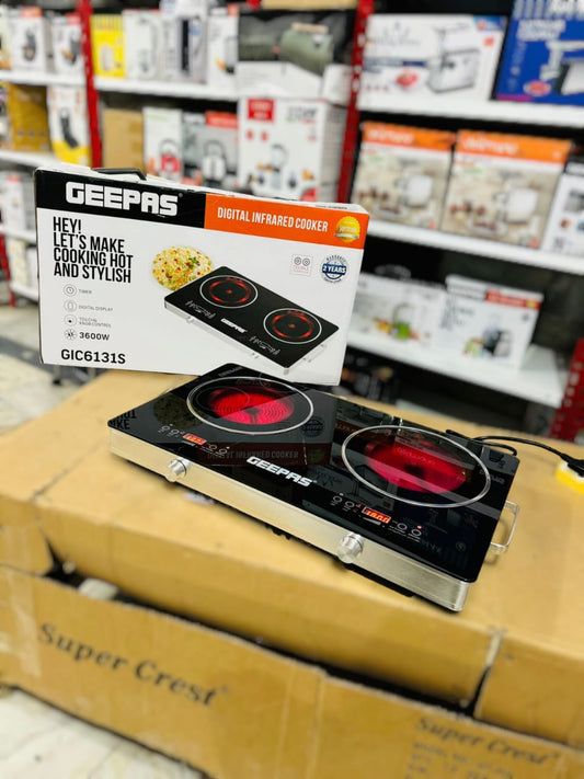 GEEPAS 3600W Double Digital Hot Plate-6131 infrared cooker