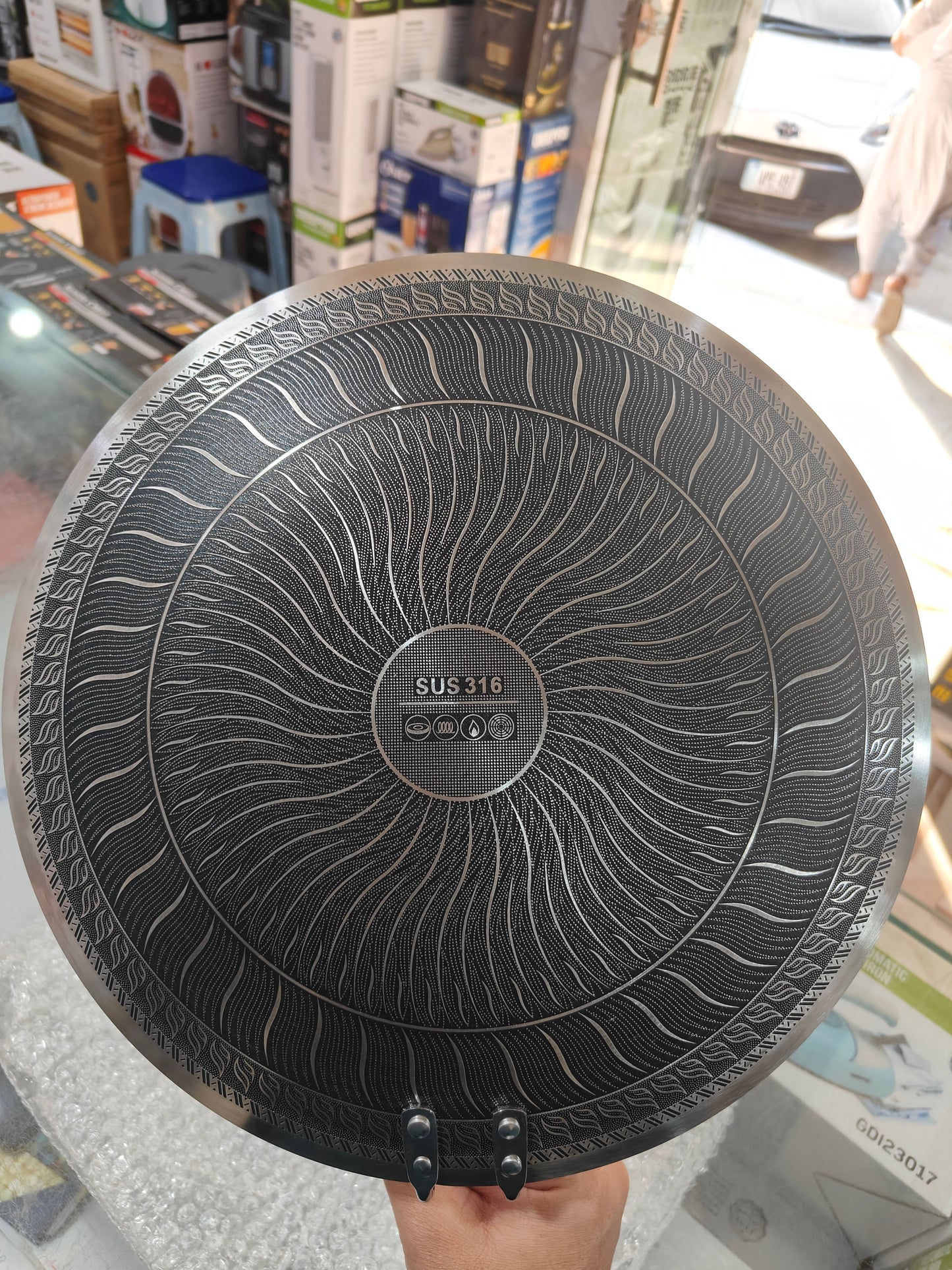 Lot imported 34 cm single steel handle honeycomb lesser coating tawa