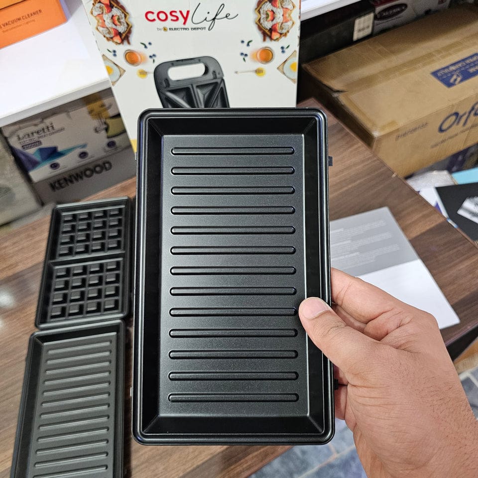 Original France Cosylife 3-in-1 Sandwich Grill and Waffle Maker