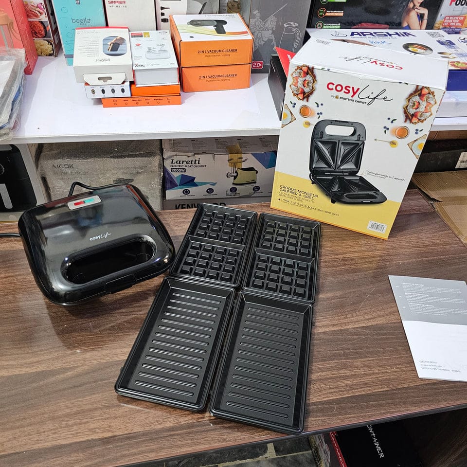 Original France Cosylife 3-in-1 Sandwich Grill and Waffle Maker