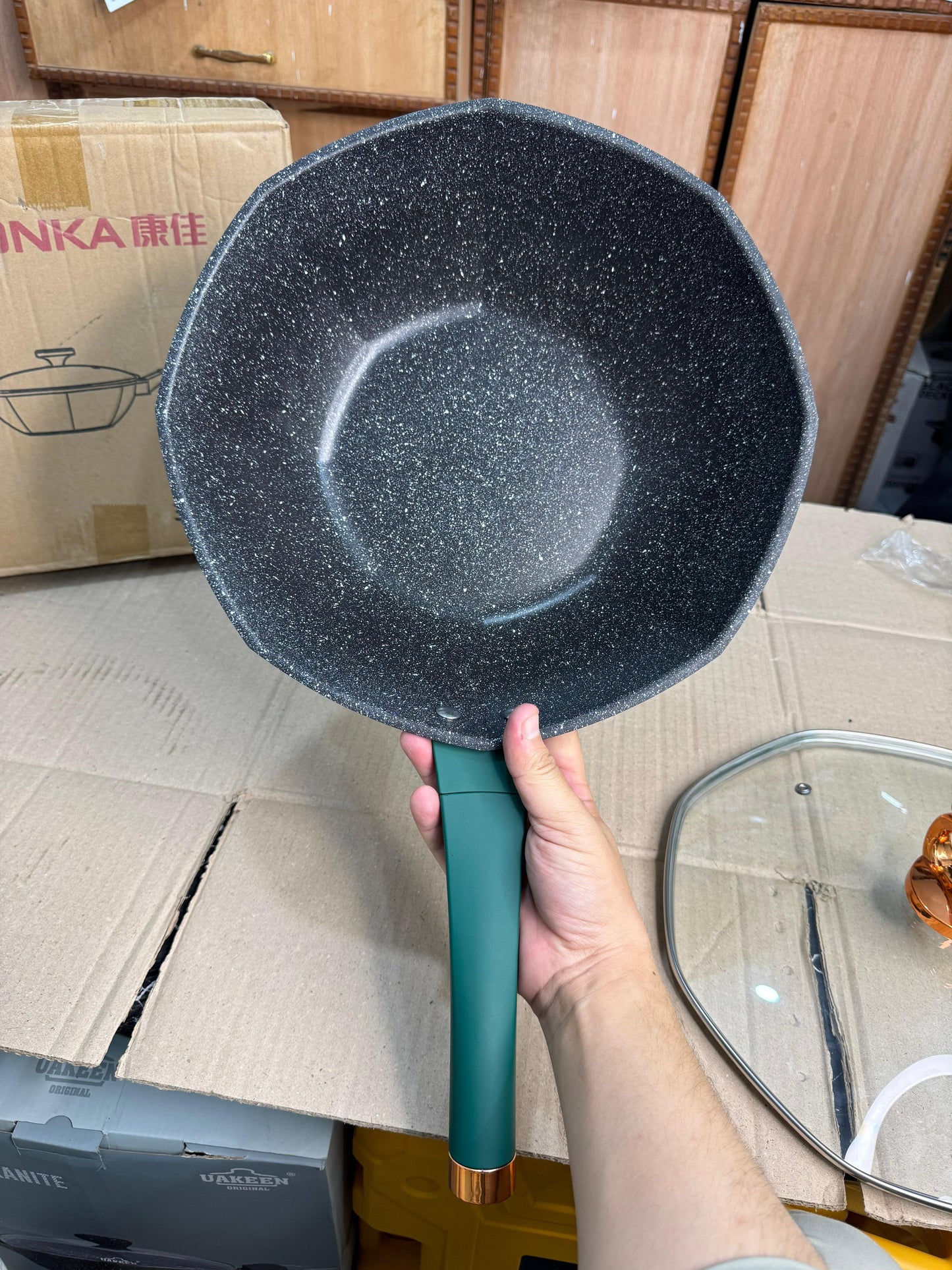 konka 32cm  granite deep fry pan