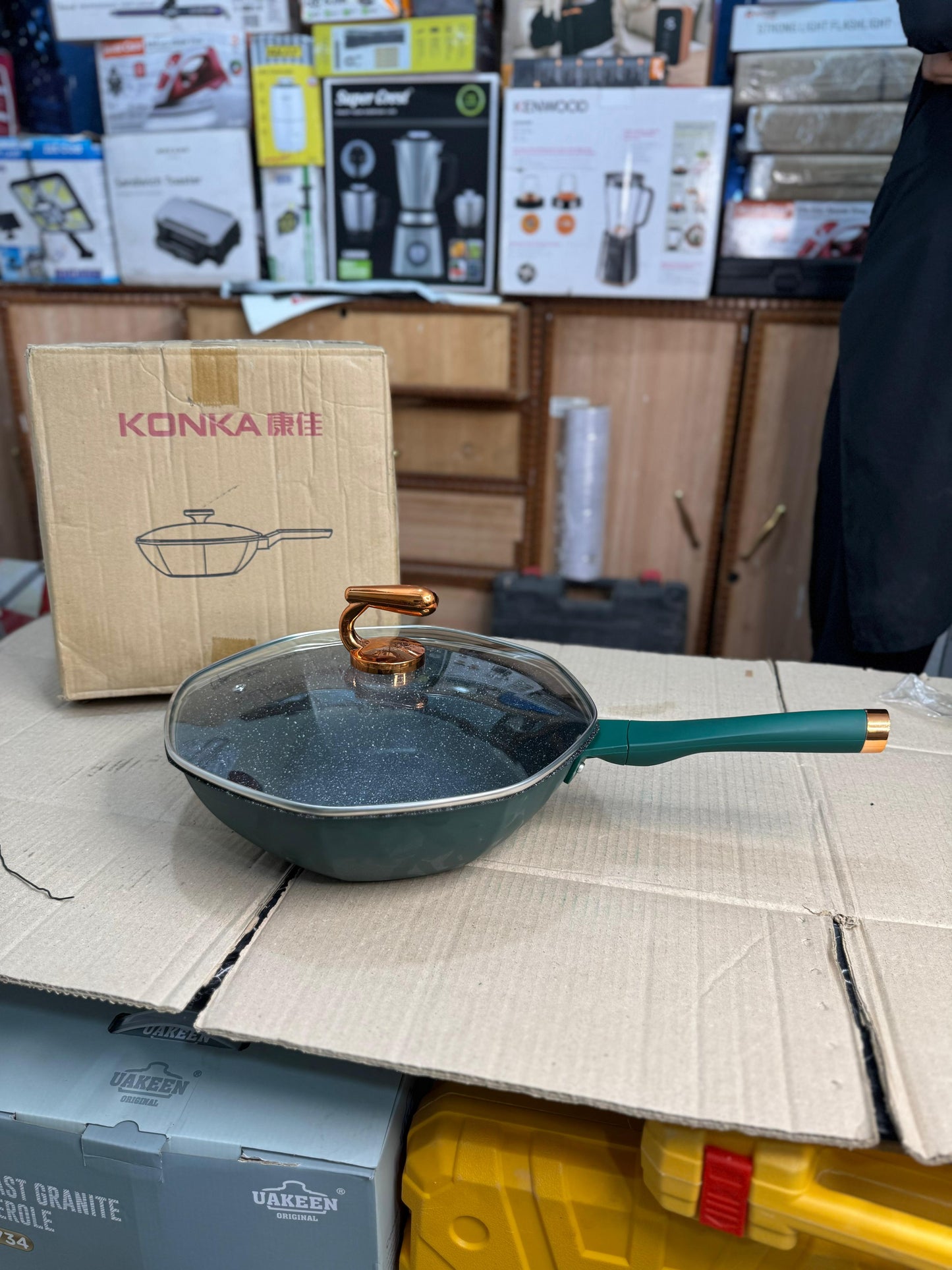 konka 32cm  granite deep fry pan