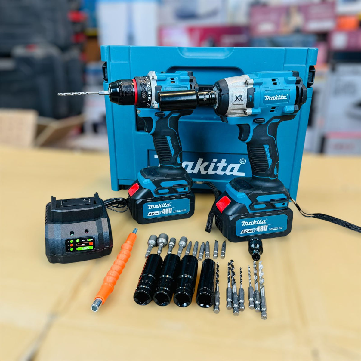 2 in 1 drill & impact with tools set