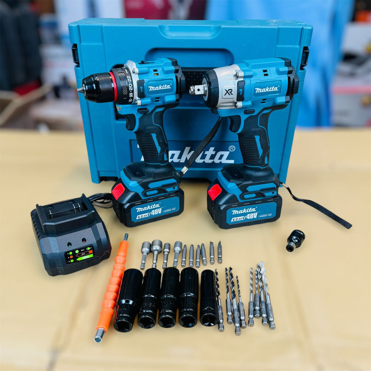 2 in 1 drill & impact with tools set