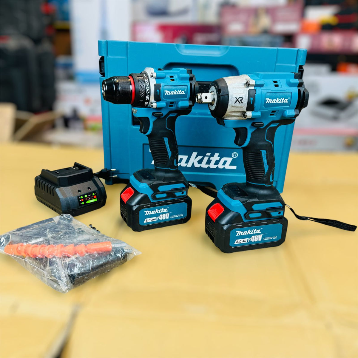 2 in 1 drill & impact with tools set