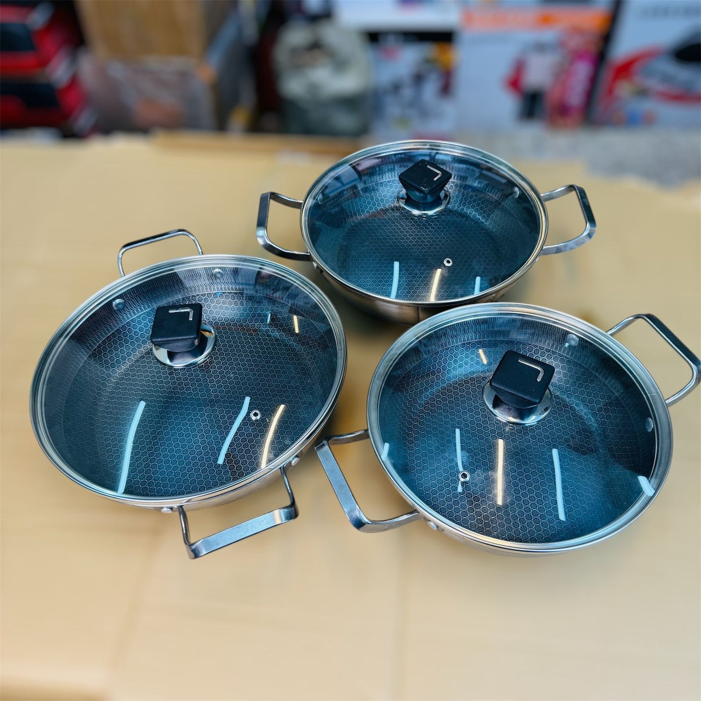 Honeycomb Coated Shallow Fry Pan Set