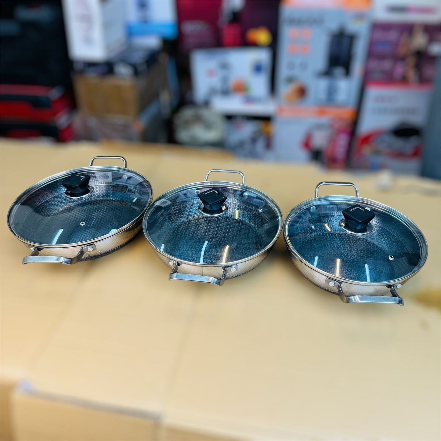 Honeycomb Coated Shallow Fry Pan Set