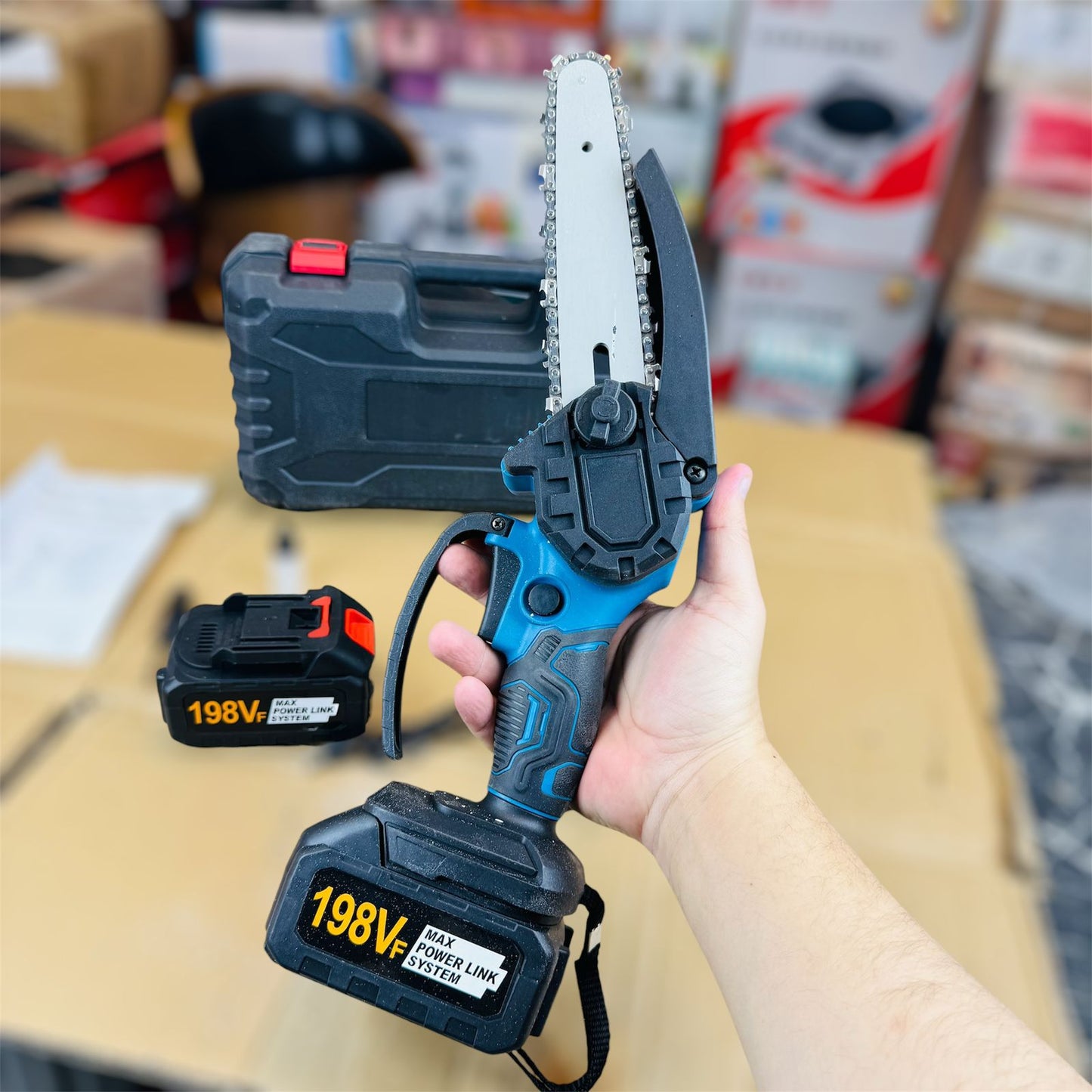 Rechargeable 6 inch 198v chainsaw