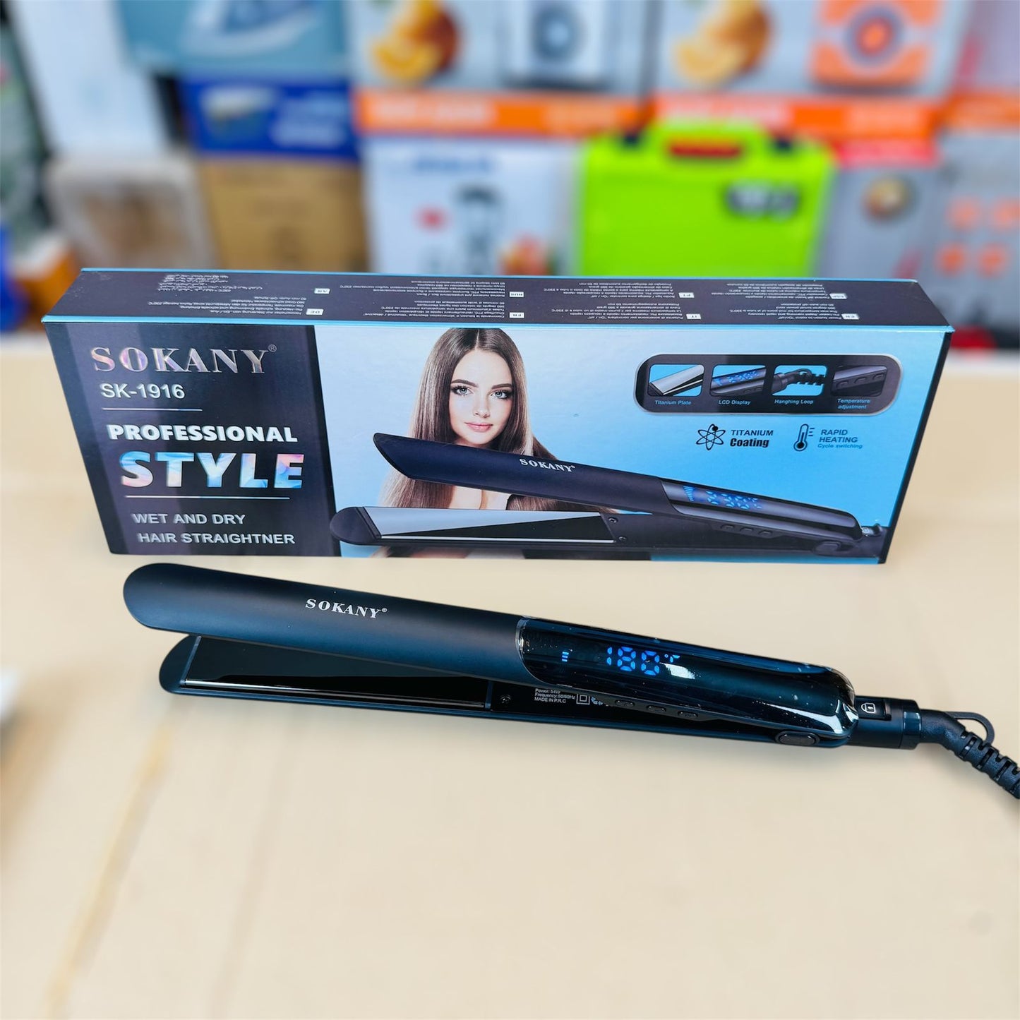 SOKANY wet in dry  Professional Digital Hair Straightener sk-1916