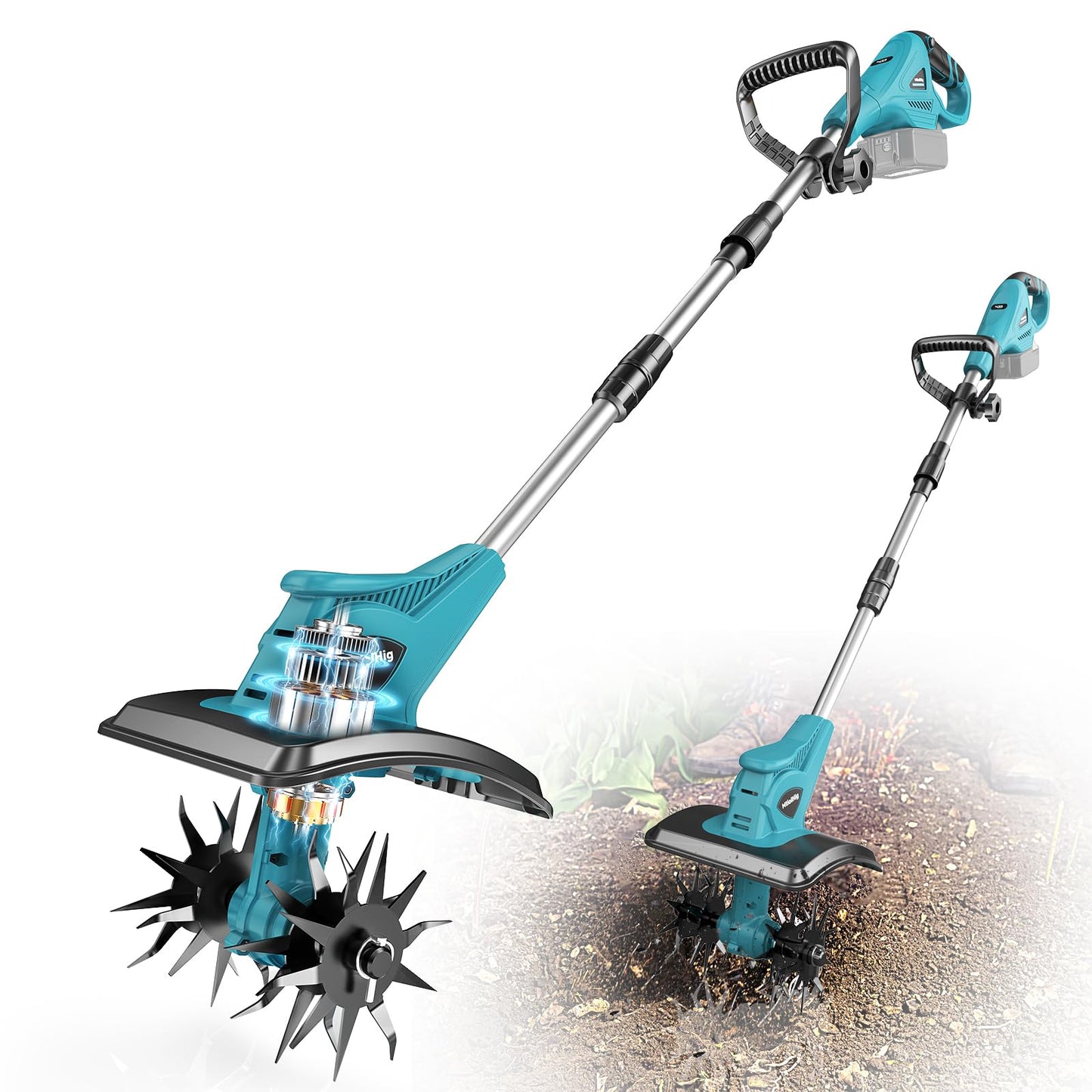 Cordless soil loosener ( rechargeable tiller cultivator )