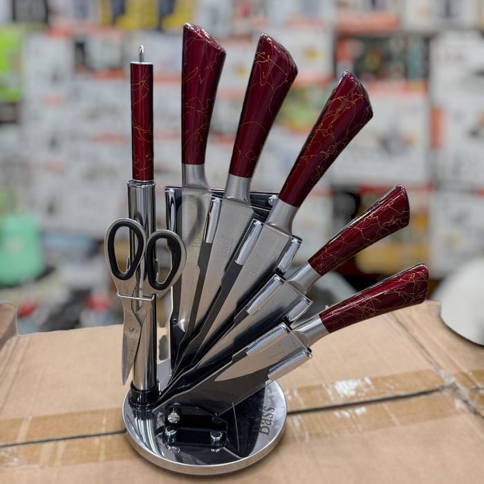 Bass 8pcs kitchen knife set [ Random color]