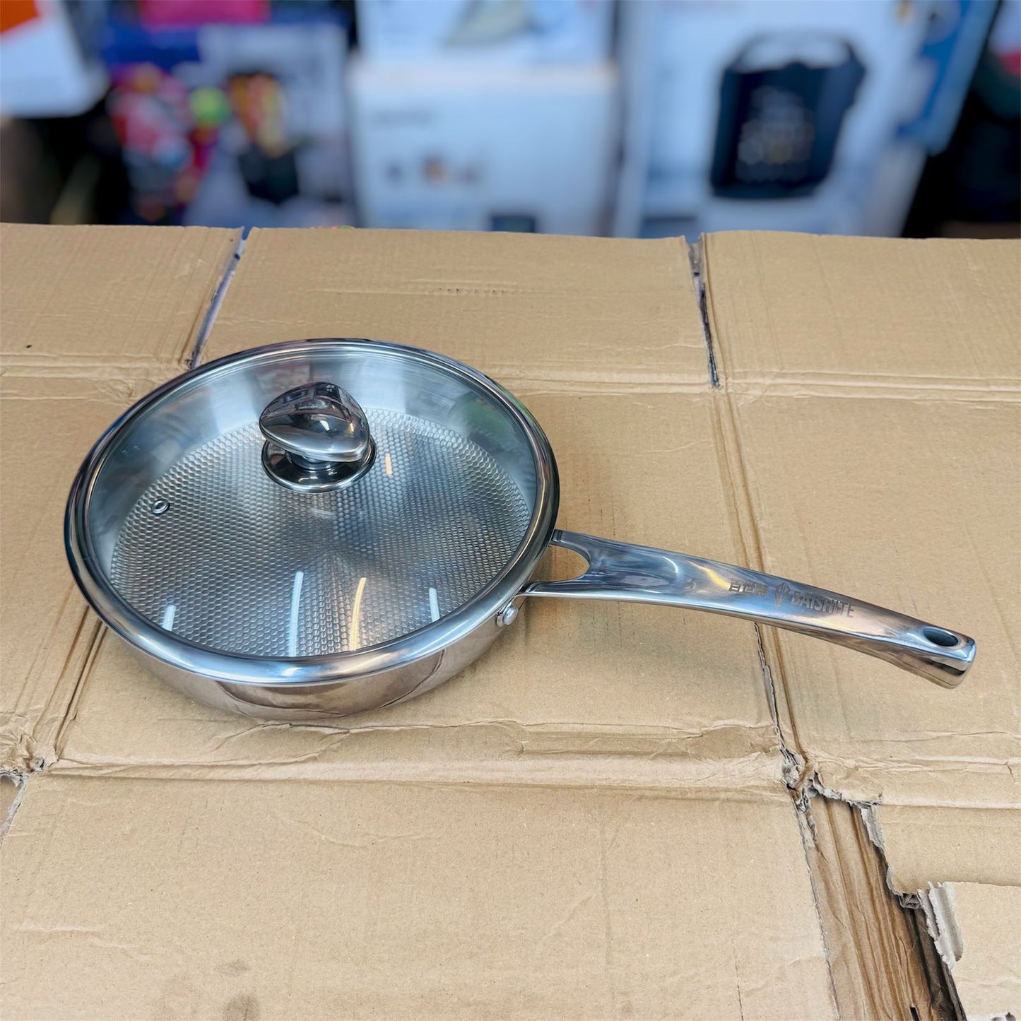 26cm Laser Coating Stainless Steel Fry Pan