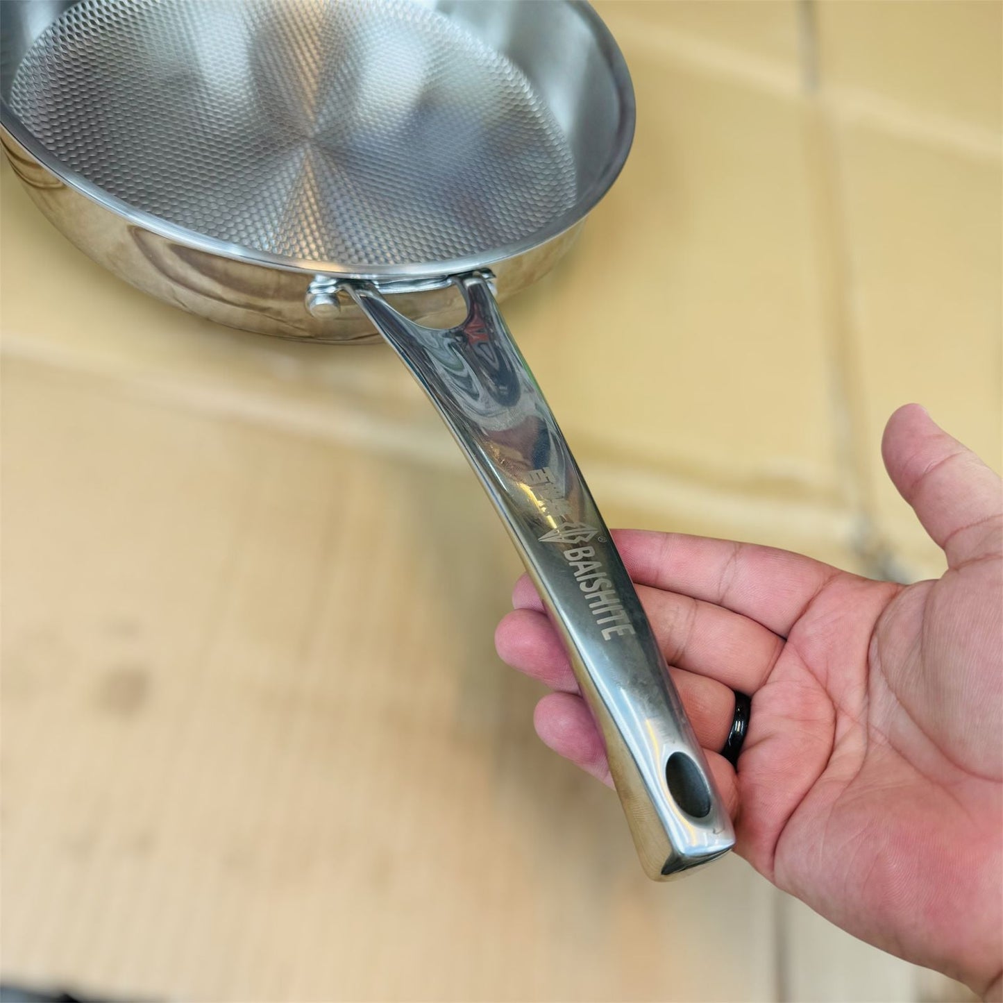 26cm Laser Coating Stainless Steel Fry Pan