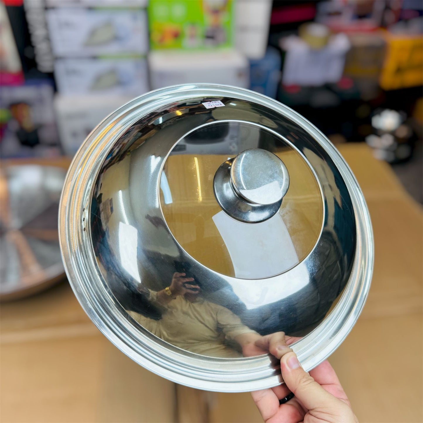 32cm Honeycomb Laser Coating Deep Fry Pan with Food Steamer