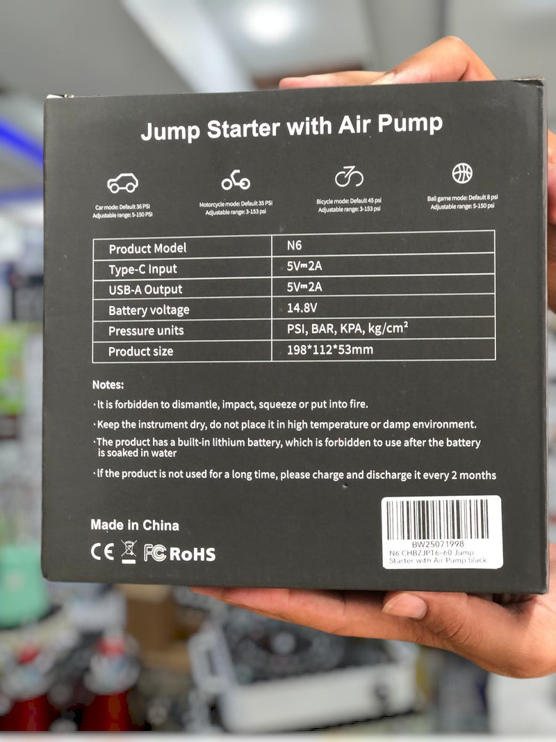 imported 4 in 1 jump starter with air pump N6