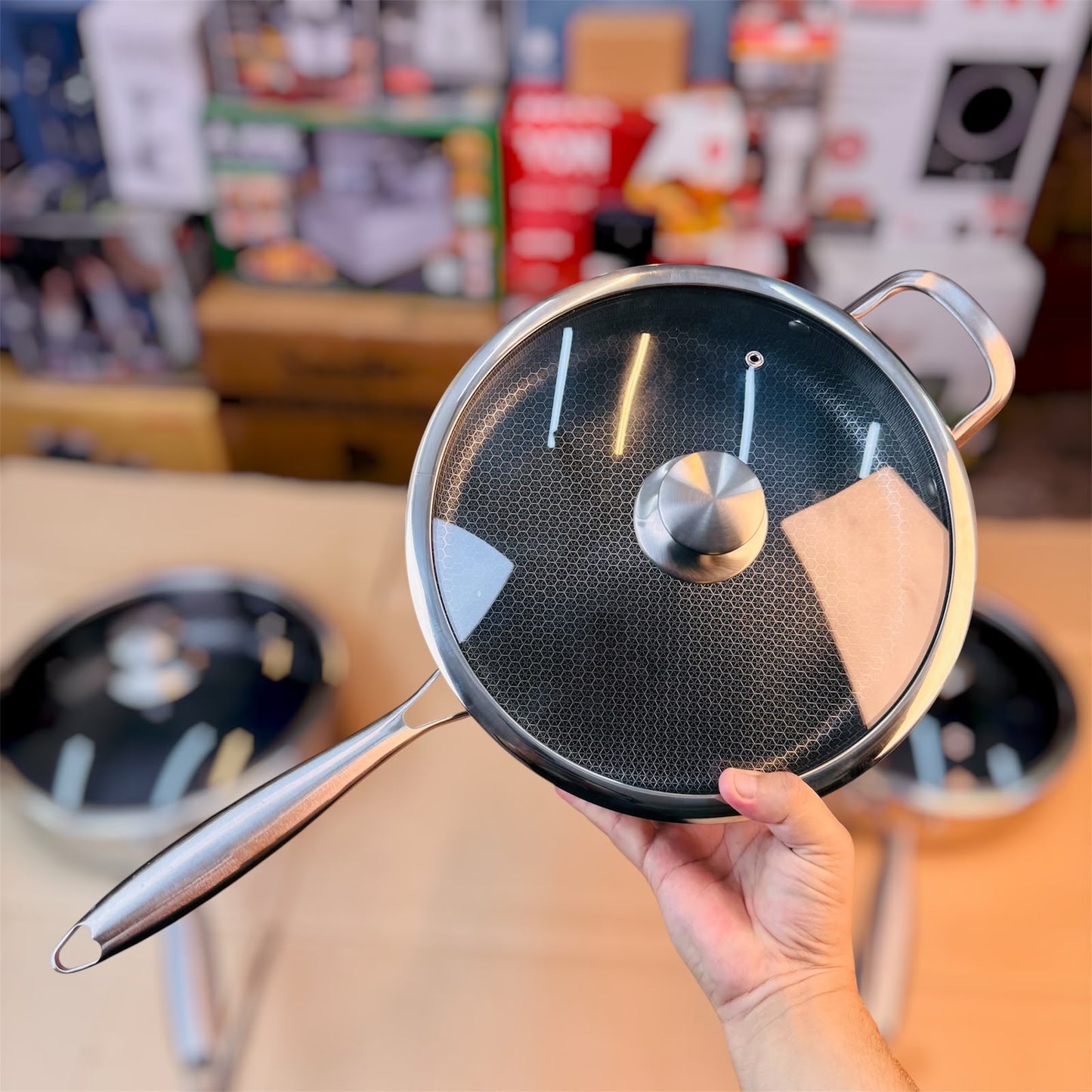 Honeycomb Laser Coating Shallow Frypan