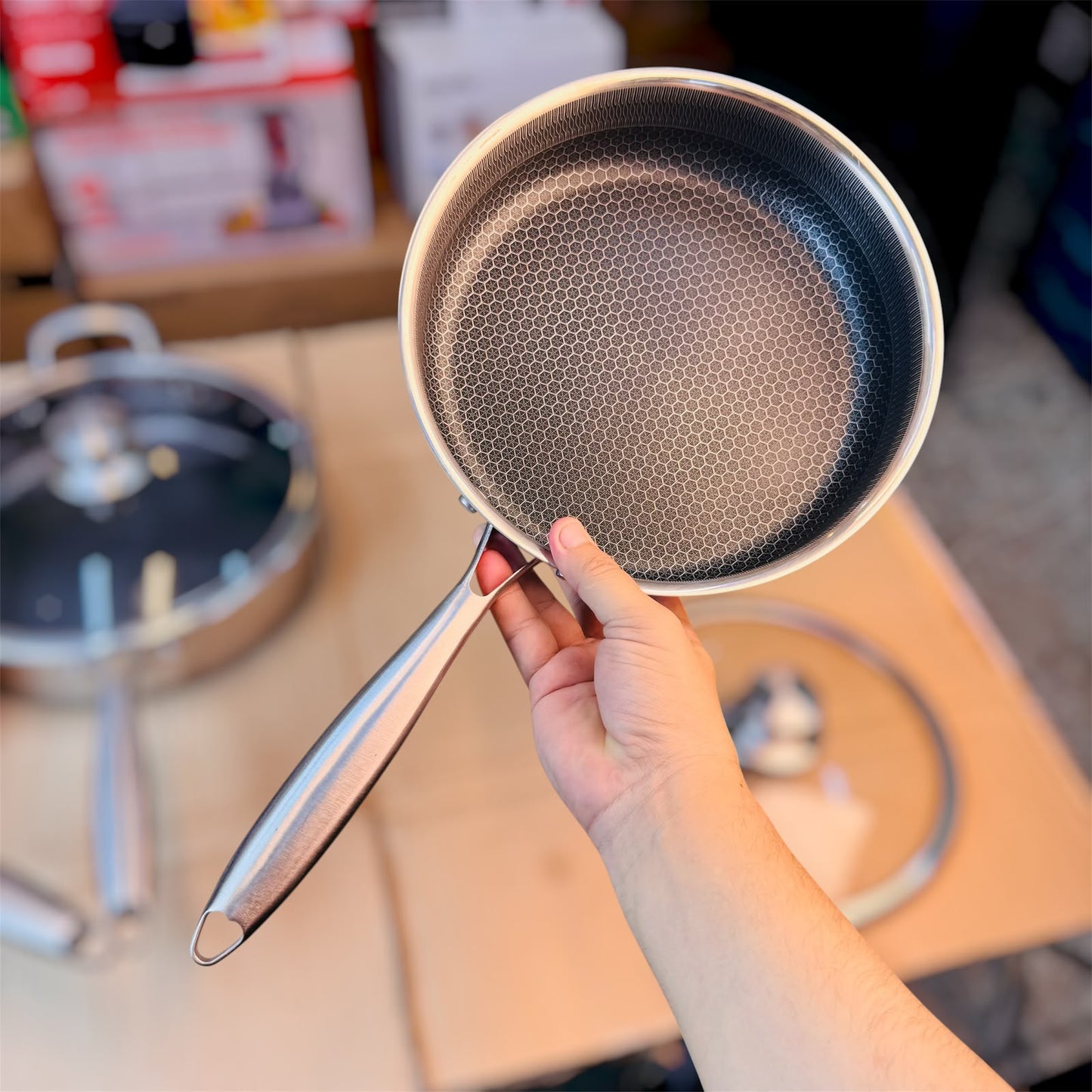 Honeycomb Laser Coating Shallow Frypan