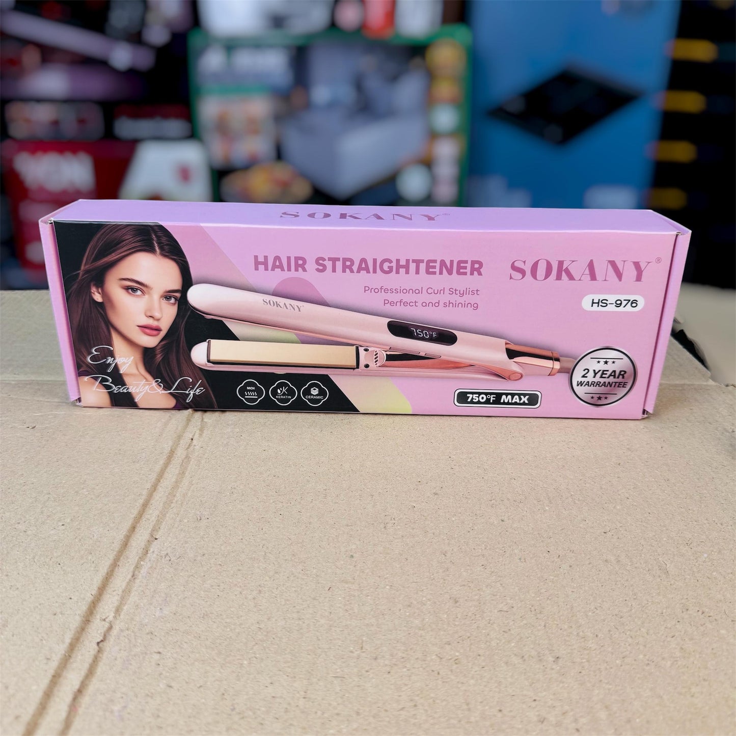 Sokany digital professional hair straightener HS976
