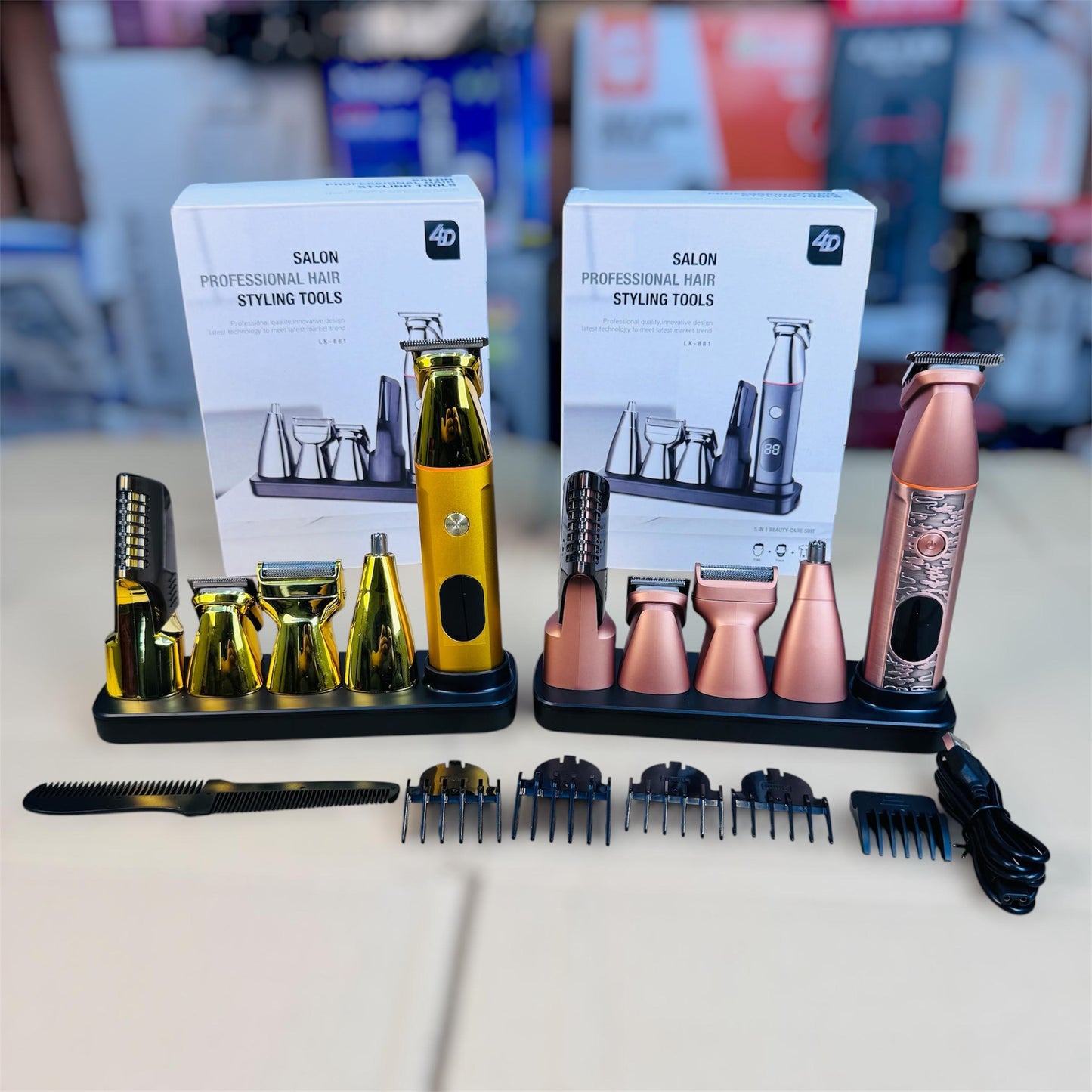 5-in-1 Professional Grooming Kit & Shaver – All-in-One Trimmer for Beard, Hair & Body