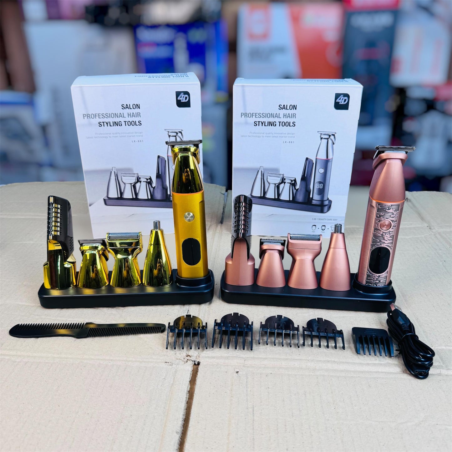 5-in-1 Professional Grooming Kit & Shaver – All-in-One Trimmer for Beard, Hair & Body