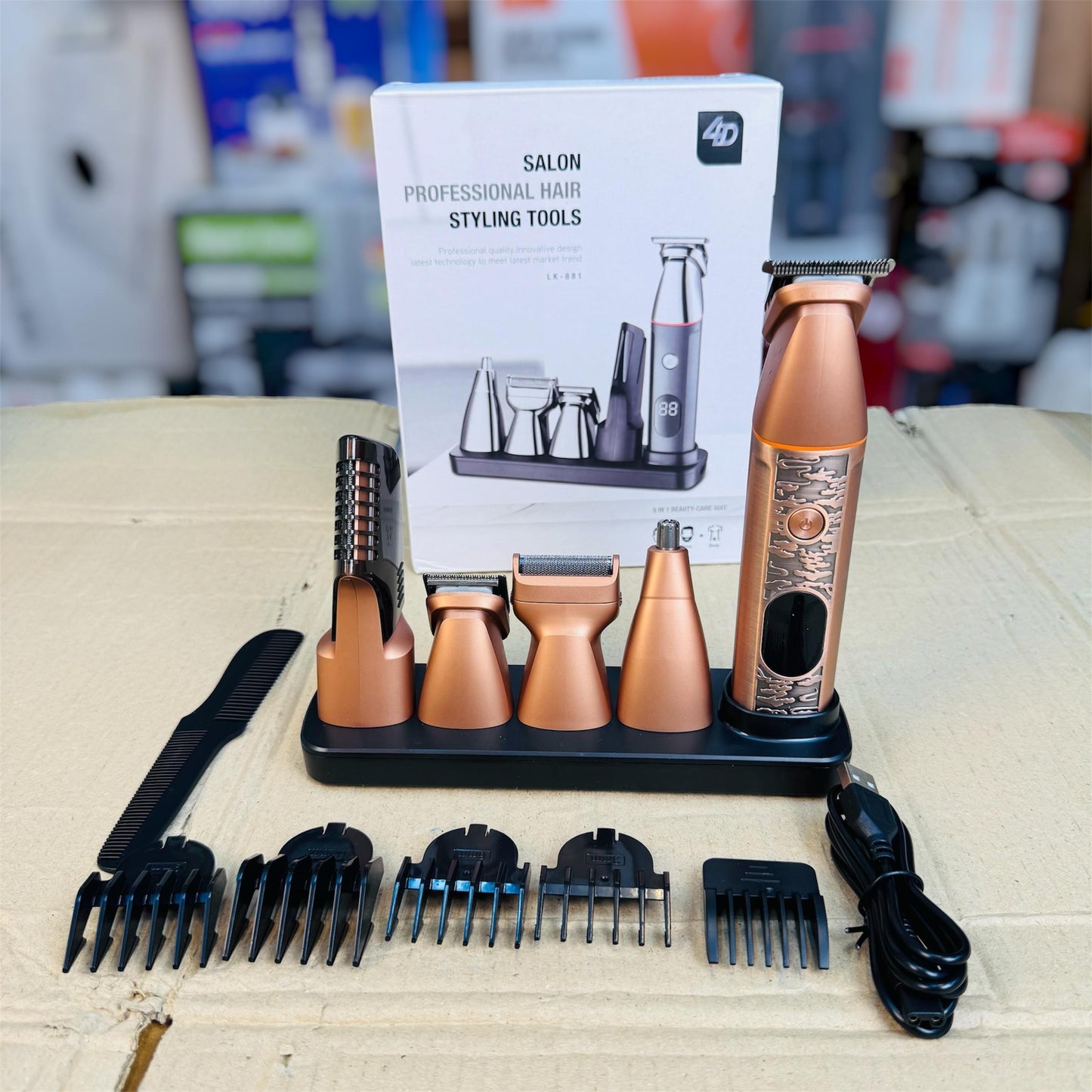 5-in-1 Professional Grooming Kit & Shaver – All-in-One Trimmer for Beard, Hair & Body