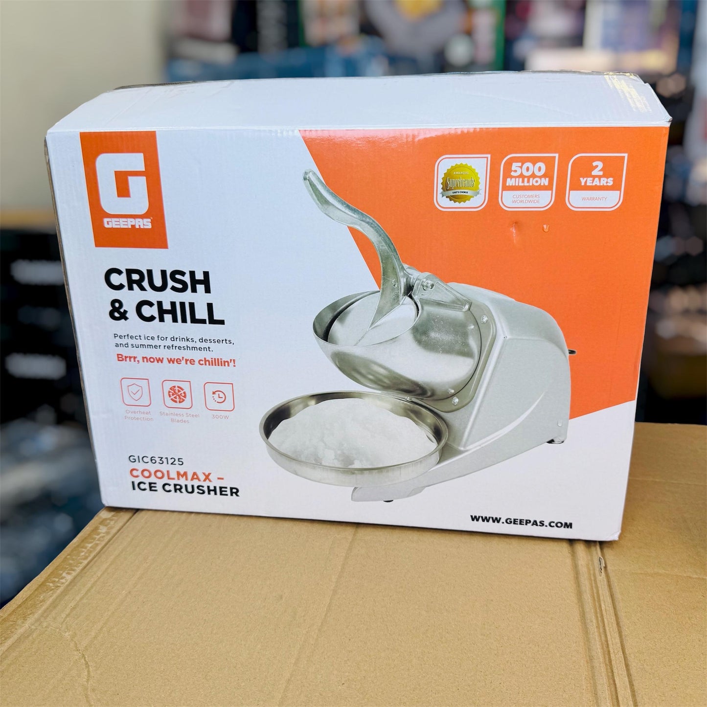Geepas 300W Electric Ice Crusher Machine for Home & Commercial Use – GIC63125