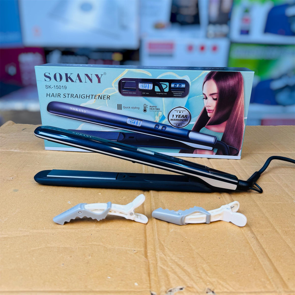 Sokany Hair Straightener SK-15019 – Ceramic Plate Styling Iron