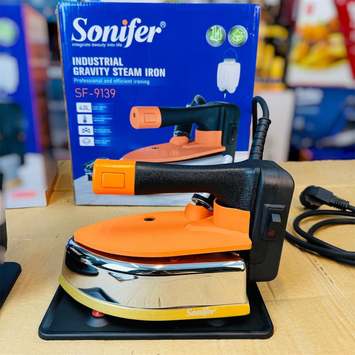Sonifer Industrial Gravity Steam Iron – Heavy-Duty Steam Press for Home & Shop