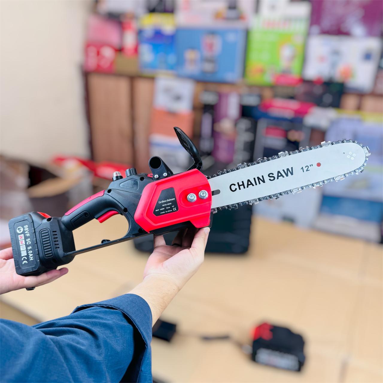 12-Inch Cordless Chainsaw (2 Batteries)