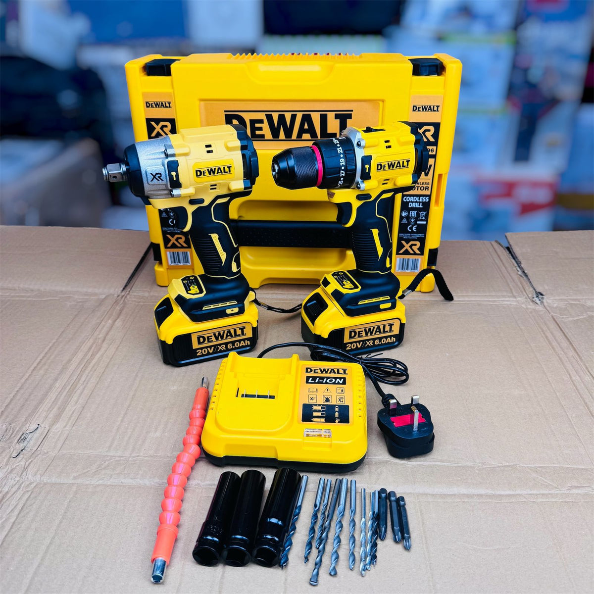 2 in 1 drill & impact with tools set