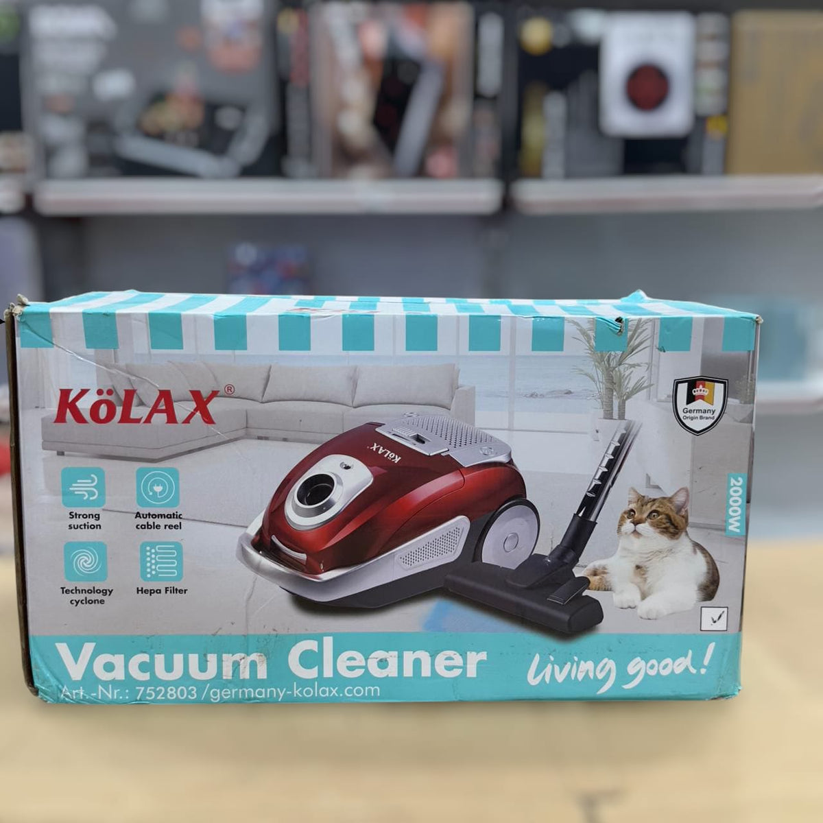Kolax upright vacuum cleaner compact design