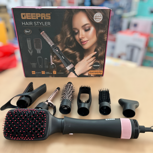 Geepas 8 in 1 hair styler set GH 86070 ( 2 year warranty)(hair dryer)