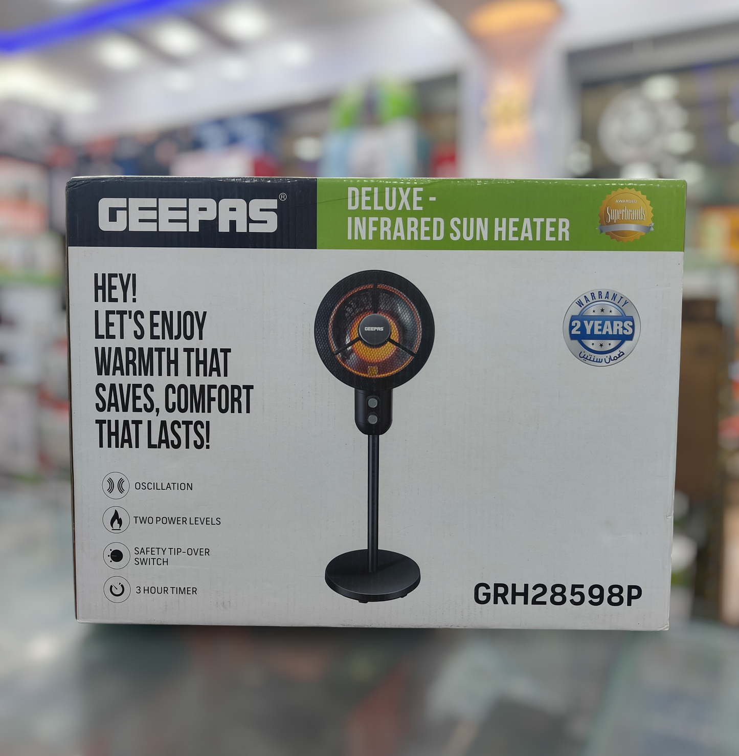 Geepas infrared pedestal sun heater GRH 28598p