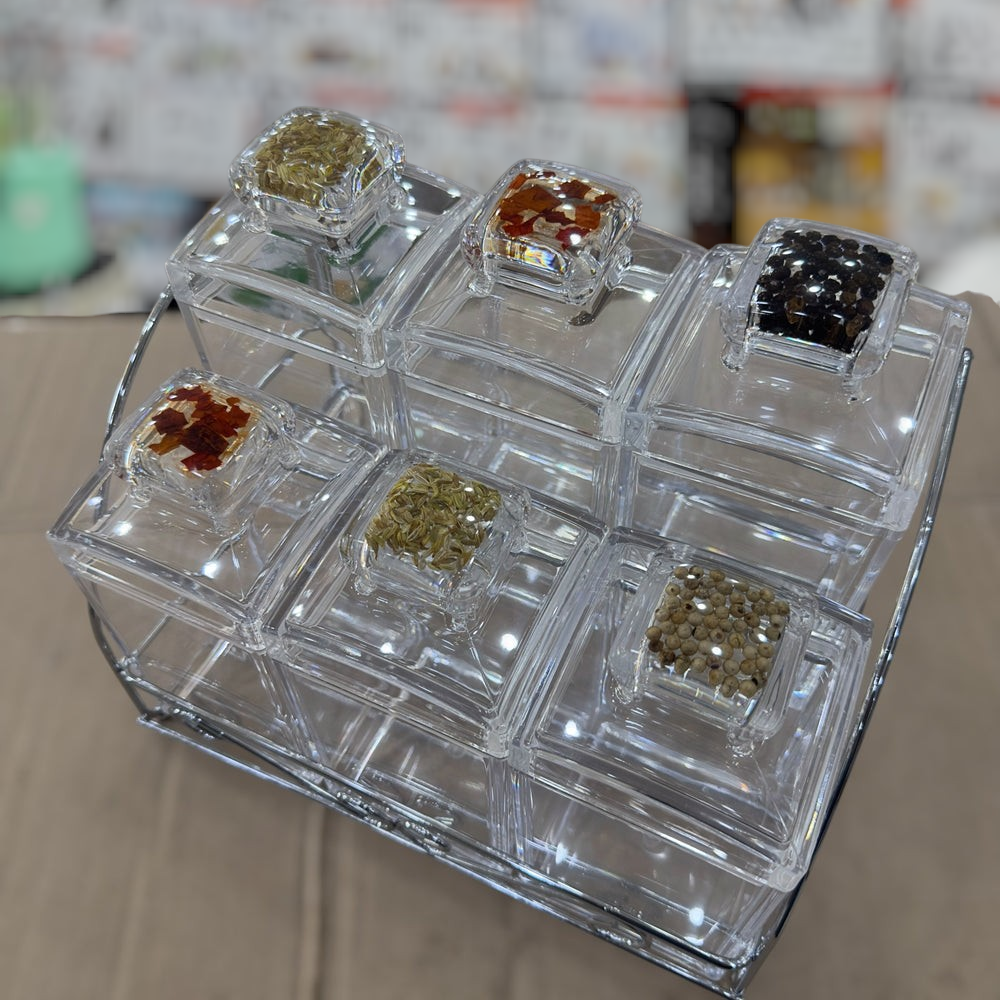 Imported 6pcs Acrylic Kitchen Spice Jar Set
