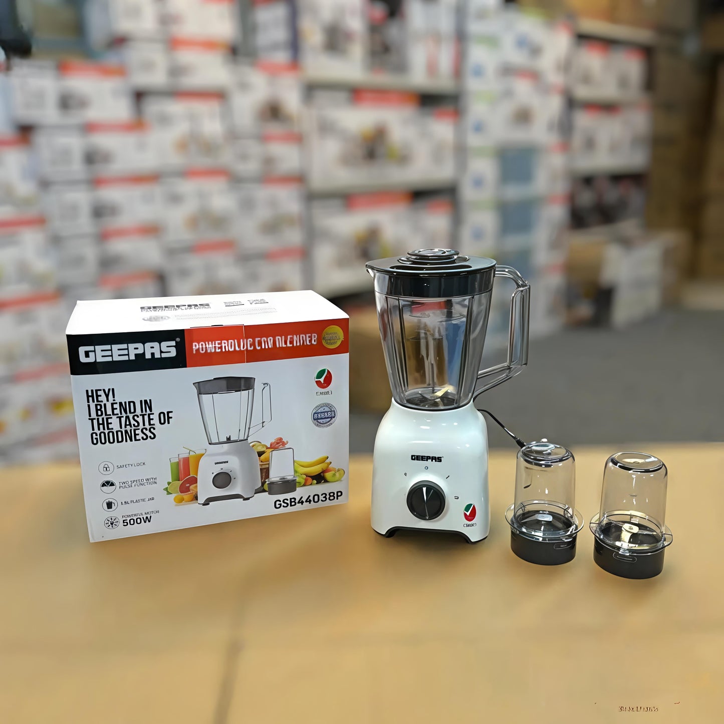 Geepas Powerplus ECO Blender 44038 Il Original
Product + 2- Year Local Warranty
