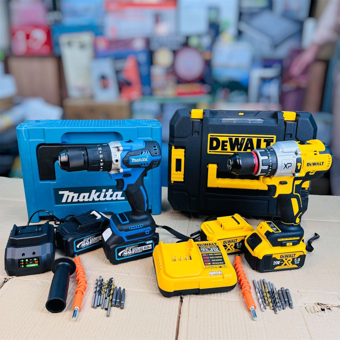 Makita & Dewalt brushless drill machine set