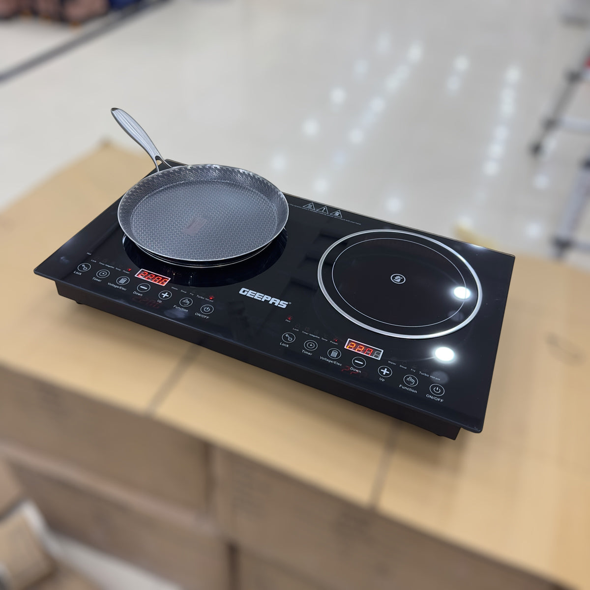 Geepas 2 in 1 Induction & Infrared cooker  Double Burner Hot Plate 6130