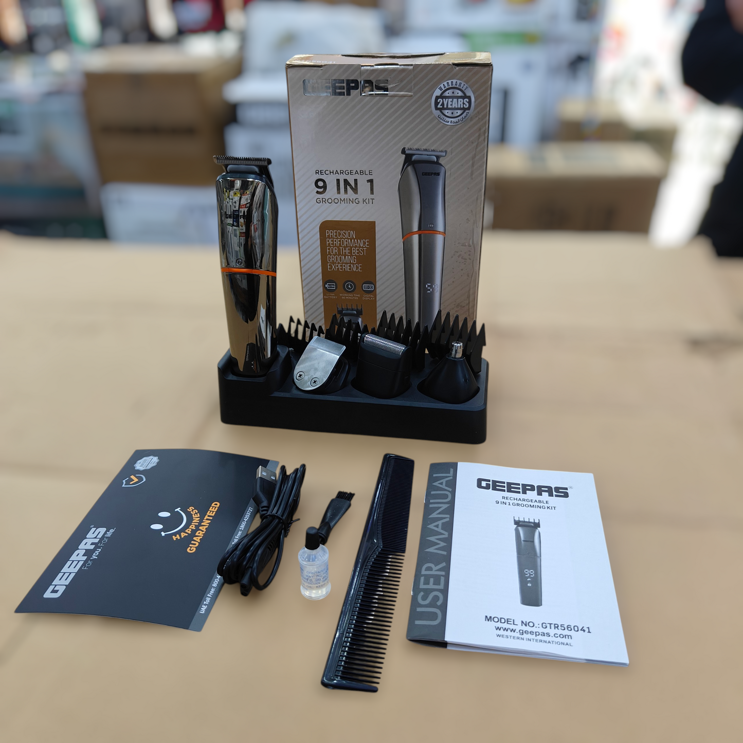 Geepas rechargeable 11 in 1 grooming kit 56041 (waterproof) ( hair trimmer set)