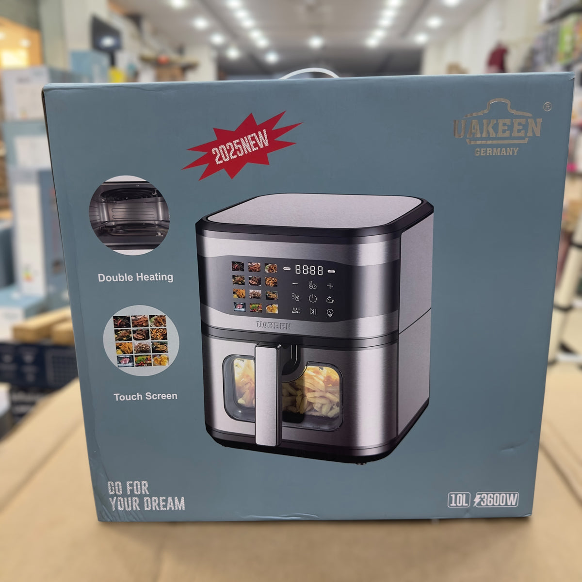 Uakeen Digital Double Heating Air Fryer 10L Capacity ZL-1709 PLUS